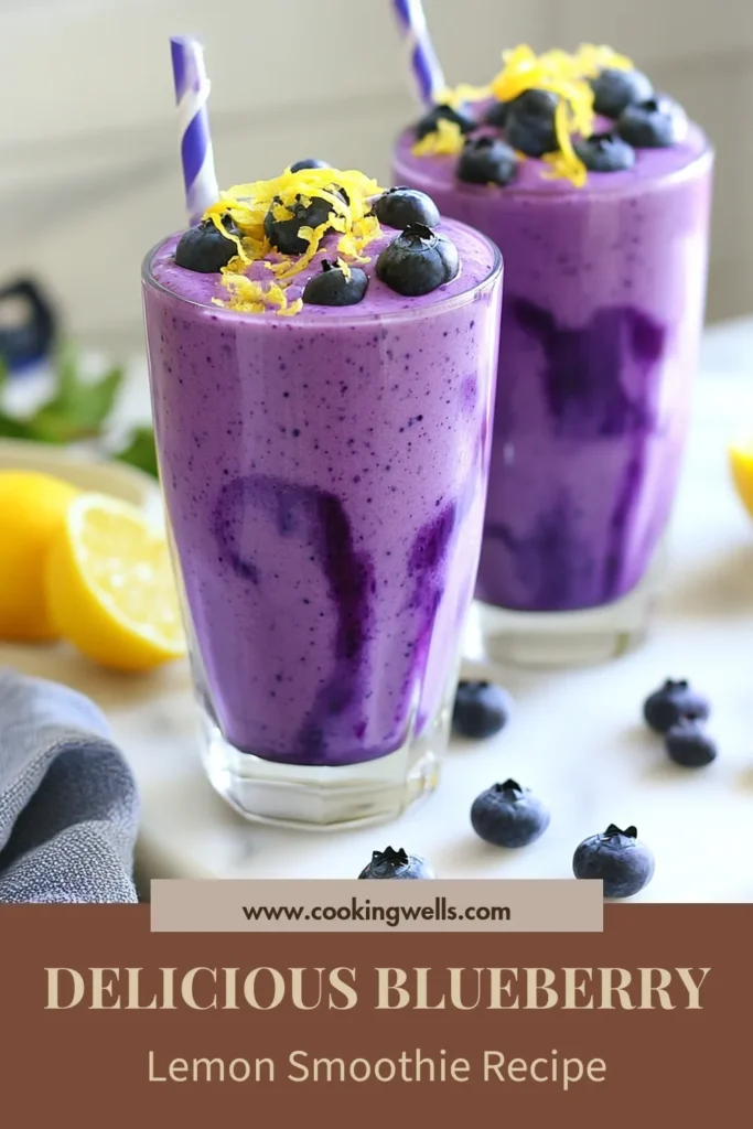 Looking for a delicious and healthy smoothie? Try this refreshing blueberry lemon smoothie made with Greek yogurt! Our Greek yogurt smoothie recipe blends fresh or frozen blueberries, ripe banana, and a hint of lemon juice for a delightful flavor. This easy fruit smoothie is perfect for breakfast or a snack. Packed with nutrients, it’s a healthy smoothie with banana that's quick to make! Save this recipe for your next blend! #BlueberryLemonSmoothie #HealthySmoothies #FruitSmoothie #GreekYogurtSmoothie