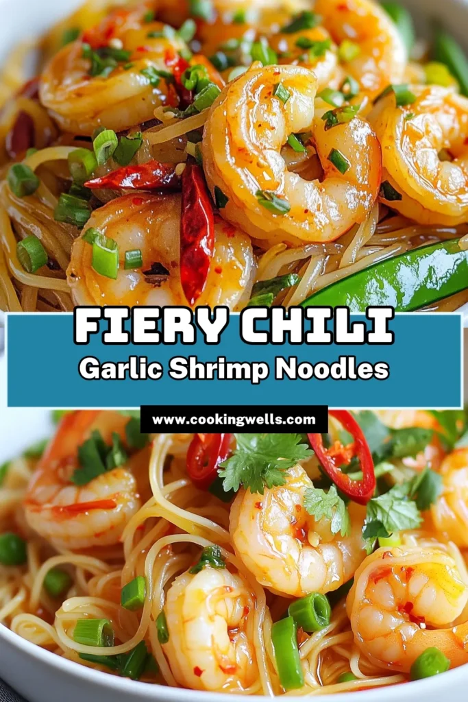 Savor the flavors of these Chili Garlic Shrimp Noodles! This easy shrimp noodle recipe packs a spicy kick, perfect for a quick weeknight dinner. With just a few ingredients, you'll create a mouthwatering garlic shrimp dish that pairs beautifully with rice noodle stir fry. Ready in 30 minutes, your family will love this delicious and satisfying meal. Try this recipe today and elevate your cooking skills! #ChiliGarlicShrimpNoodles #EasyGarlicShrimp #SpicyShrimpNoodles #ShrimpNoodleRecipe