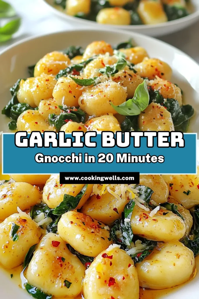 Indulge in this delicious garlic butter gnocchi with spinach for a quick and easy dinner! This creamy gnocchi with spinach is perfect for busy nights, featuring a flavorful blend of garlic, butter, and fresh ingredients. Try this simple spinach gnocchi recipe that takes just 20 minutes to prepare. Don’t miss out on this easy garlic gnocchi recipe—save it for your next meal! #GarlicButterGnocchi #QuickDinner #EasyRecipes #PastaLovers