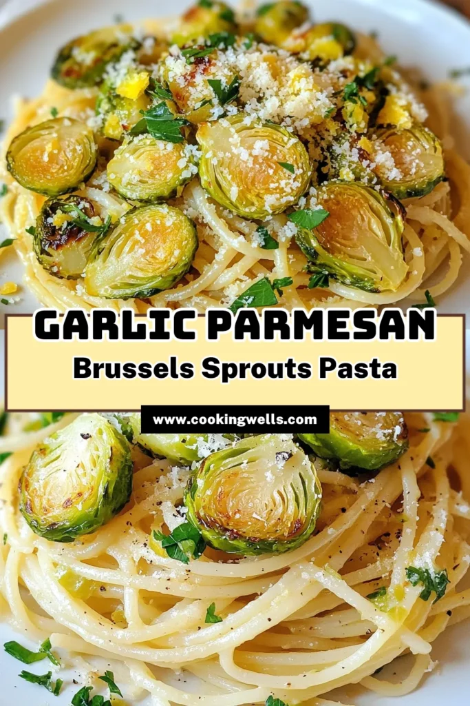 Discover a deliciously easy and healthy vegetarian option with this Garlic Parmesan Roasted Brussels Sprouts Pasta! Perfect for weeknight meals, this roasted Brussels sprouts recipe combines crispy sprouts with creamy garlic parmesan for a palate-pleasing dish. Enjoy this flavorful twist on easy pasta dishes that everyone will love. Don't forget to save this recipe for later! #GarlicParmesanBrusselsSproutsPasta #HealthyPastaWithBrusselsSprouts #VegetarianPastaRecipe #EasyPastaDishes