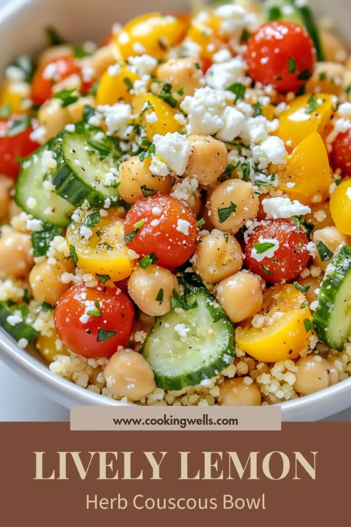 Discover a refreshing Lemon Herb Couscous that’s perfect for any meal! This easy couscous bowl combines fluffy couscous with vibrant veggies and a zesty lemon dressing, making it a delightful couscous salad recipe. Enjoy this healthy vegetarian recipe as a Mediterranean couscous dish that's quick to prepare. Don't miss out—try it today for a tasty and nutritious option! Save this recipe for later! #CouscousSalad #HealthyRecipes #VegetarianEats #MediterraneanFlavors