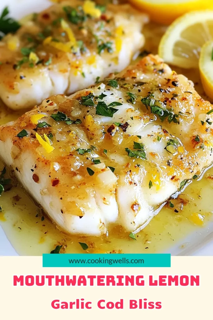 Discover the deliciousness of Lemon Garlic Butter Cod with this easy fish recipe! Perfect for busy weeknights, this cod fillet recipe is quick to prepare and features a mouthwatering garlic butter sauce that enhances the cod's natural flavor. Enjoy a healthy seafood dish that's both simple and satisfying. Click to get the full recipe, and don't forget to save this for your next dinner! #SeafoodRecipes #HealthyEating #EasyRecipes #CodFillet