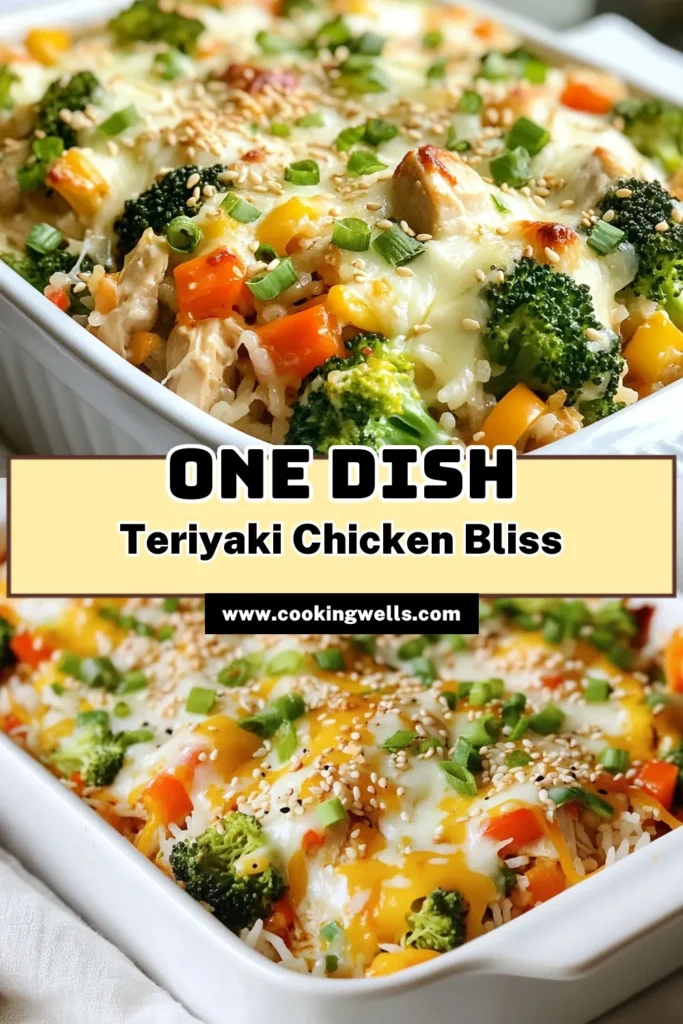 Discover the deliciousness of this teriyaki chicken rice casserole! This easy chicken casserole recipe combines savory baked teriyaki chicken with vibrant vegetables for a healthy rice casserole that's bursting with flavor. With cheesy mozzarella and a quick prep time, this cheesy teriyaki chicken recipe is perfect for weeknight dinners. Save this recipe to your dinner board and enjoy a delightful meal! #TeriyakiChickenRiceCasserole #HealthyCasserole #EasyCasserole #CheesyChickenRecipe
