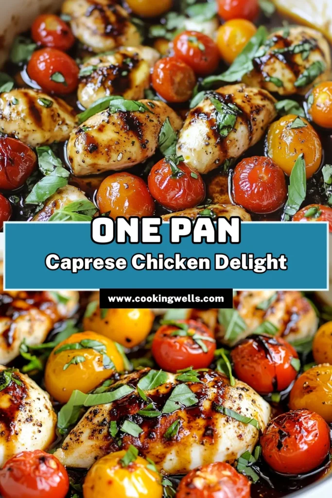 Indulge in this mouthwatering Caprese Chicken Skillet, the perfect solution for busy weeknights! This easy chicken recipe features tender chicken breasts topped with fresh mozzarella, cherry tomatoes, and a drizzle of balsamic glaze. It’s a flavorful one-pan chicken dinner that takes just 30 minutes to prepare. Try this delicious balsamic glaze chicken tonight and watch your family rave! Save this recipe for quick access! #CapreseChickenSkillet #SkilletChickenDinner #EasyChickenRecipes #OnePanRecipes