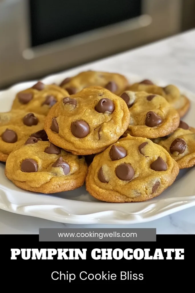Indulge in the ultimate fall treat with these Pumpkin Chocolate Chip Cookies! Perfectly spiced and oh-so-easy to make, this pumpkin dessert recipe combines the warmth of pumpkin puree with rich chocolate chips. Ideal for cozy gatherings, these Pumpkin dessert recipes will become a family favorite. Whip up these delicious pumpkin puree cookies today! Save this easy chocolate chip cookie recipe for your fall baking! #PumpkinCookies #FallBaking #PumpkinDesserts #CookieRecipes
