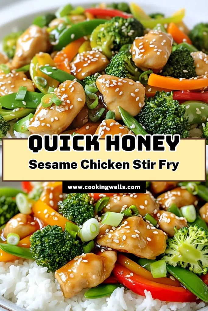 Savor the flavors of this Honey Sesame Chicken Stir Fry that’s both quick and delicious! In just 20 minutes, you can whip up a vibrant dish packed with chicken, fresh veggies, and a sweet-savory sauce. Perfect for a busy weeknight dinner! Click to explore the recipe and make your meal exciting tonight. Don’t miss out on this tasty treat! #HoneySesameChicken #StirFryRecipes #EasyDinnerIdeas #HealthyEating