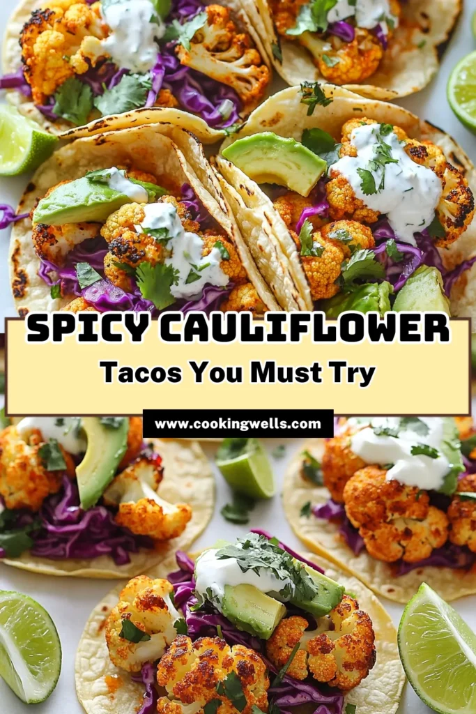 Discover the ultimate vegan taco recipe with these Spicy Harissa Roasted Cauliflower Tacos! Perfectly seasoned with harissa roasted cauliflower, these healthy cauliflower tacos are both flavorful and satisfying. Enjoy a gluten-free taco filling that everyone will love. Add avocado and fresh cilantro for a delicious twist. Try this recipe today and elevate your taco night! Don't forget to save for later! #SpicyCauliflowerTacos #VeganTacoRecipe #HealthyTacos #GlutenFreeTacos