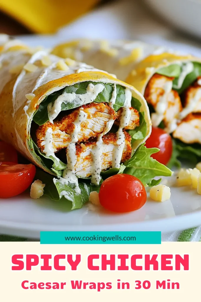 Looking for a flavorful and nutritious meal? Try these Cajun chicken wraps that combine spicy Cajun chicken with a classic Caesar salad wrap recipe! This easy chicken wrap is perfect for lunch or dinner, packed with healthy tortilla wraps, romaine lettuce, and cherry tomatoes. Enjoy a delightful spin on a favorite dish with this quick Cajun chicken recipe. Save this recipe for a delicious mealtime option! #CajunChickenWraps #HealthyTortillaWraps #CaesarSaladWrap #EasyChickenWrap