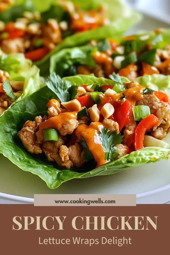 Discover the deliciousness of Spicy Peanut Chicken Lettuce Cups, a simple and healthy ground chicken recipe perfect for any night. These Easy Asian Chicken Recipe wraps are packed with flavor, featuring a spicy kick from Sriracha. Assemble fresh lettuce wraps filled with savory ground chicken, red bell pepper, and crunchy carrots for a delightful meal. Try this nutritious dish that’s great for meal prep. Save this yummy recipe now! #SpicyPeanutChicken #HealthyLettuceWraps #SrirachaChicken #EasyDinnerIdeas
