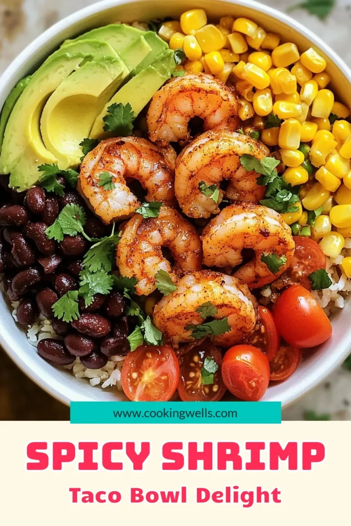 Elevate your dinner plans with these Spicy Shrimp Taco Bowls! This easy taco bowl recipe features perfectly seasoned shrimp, brown rice, and fresh veggies, making it a vibrant and healthy shrimp taco option. Customize your bowl with toppings like avocado, cheese, and jalapeños. Perfect for busy nights or meal prepping! Try this shrimp taco bowl recipe and enjoy a delicious, flavorful meal tonight! Save this recipe for later! #SpicyShrimpTacoBowls #HealthyShrimpTacos #EasyTacoBowls #CustomizableTacoBowls