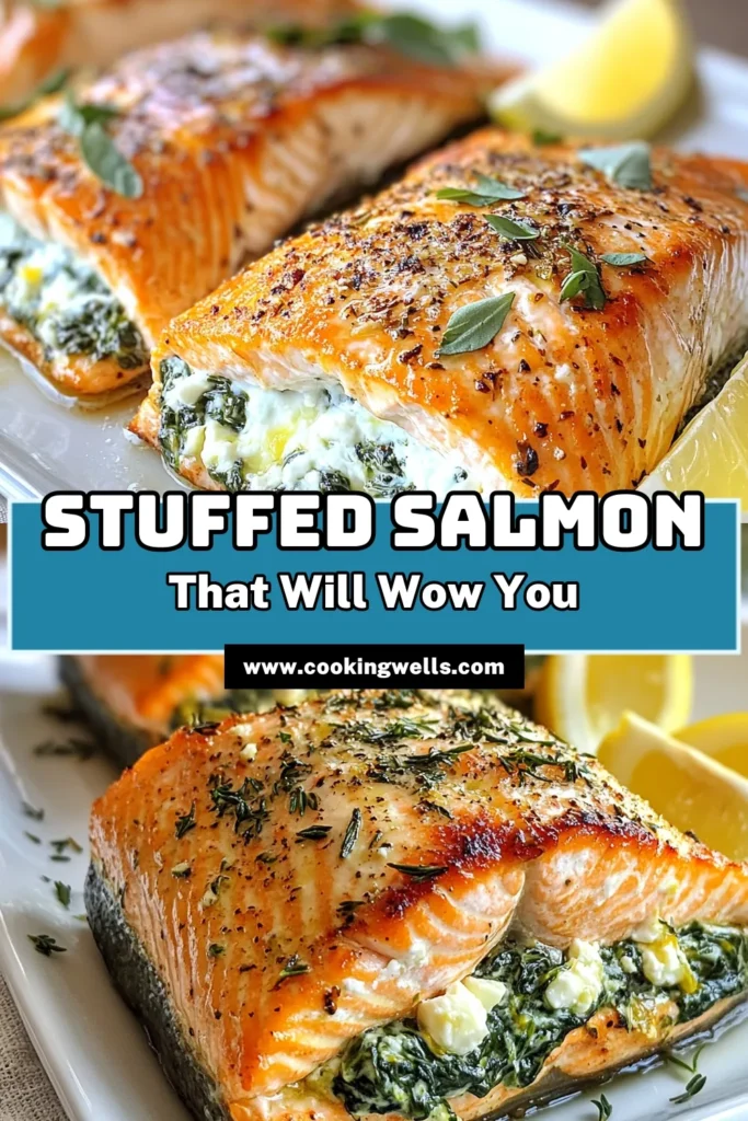 Discover a delicious and easy salmon dinner with this creamy spinach feta stuffed salmon recipe. This baked salmon with spinach feta is not only flavorful but also a healthy salmon recipe that's perfect for weeknight meals. With just a few simple ingredients, you can impress your family with this gourmet dish. Try it tonight, and don't forget to save this recipe for later! #CreamySpinachFetaSalmon #StuffedSalmonRecipe #HealthySalmonRecipes #EasySalmonDinner