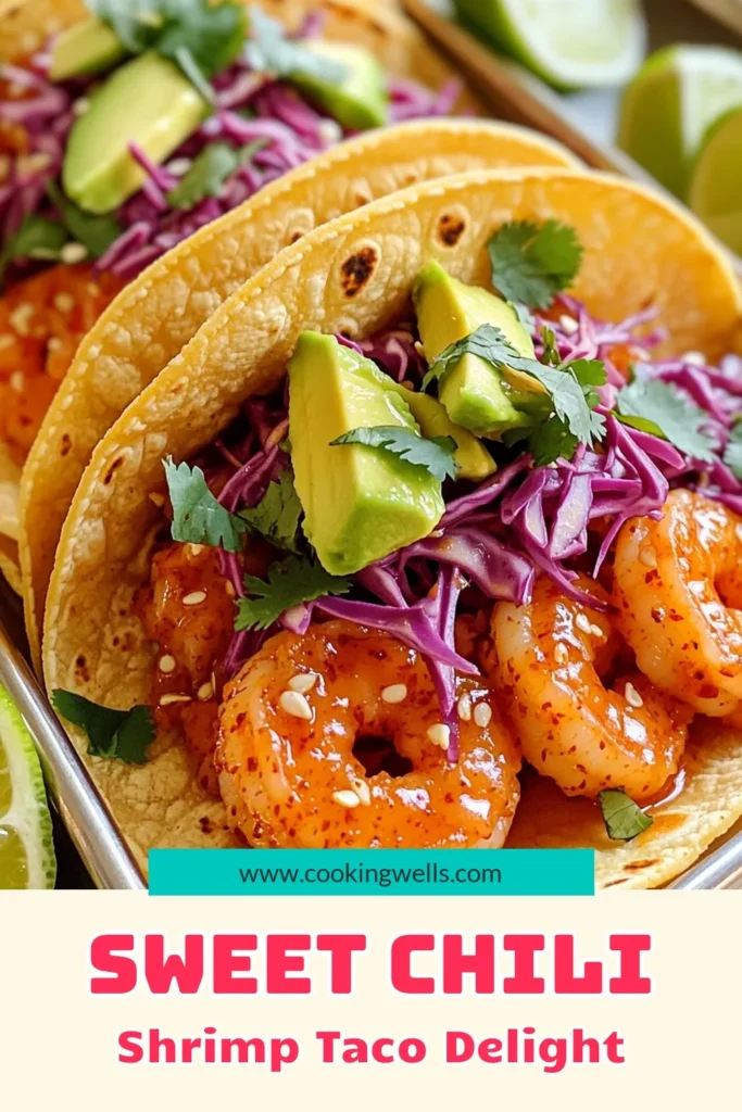 Get ready to tantalize your taste buds with these Sweet Chili Shrimp Tacos! This delicious recipe features marinated shrimp cooked to perfection, wrapped in soft corn tortillas and topped with fresh cabbage and avocado. Perfect for a quick weeknight dinner or a fun gathering, these tacos are bursting with flavor. Click through to discover how to make them and impress your guests! #ShrimpTacos #QuickRecipes #TacoNight #SeafoodLovers