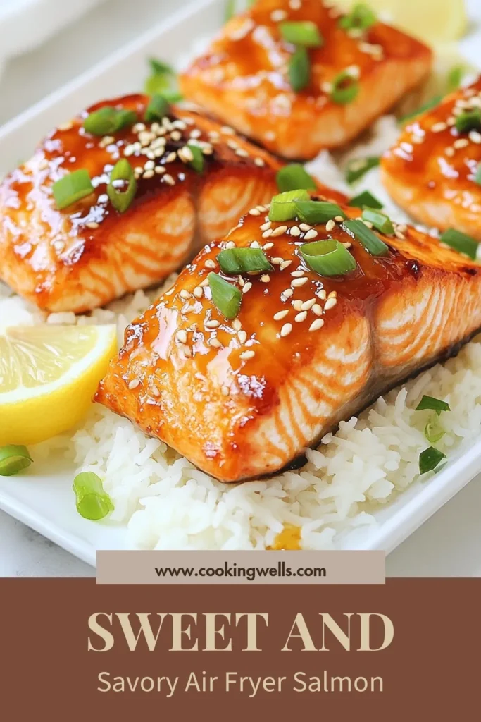 Discover a delicious Air Fryer Salmon Recipe with this Honey Garlic Salmon thatβs perfect for quick dinner ideas! This easy salmon marinade combines honey, garlic, and ginger for a mouthwatering flavor. Enjoy healthy air fryer recipes with minimal prep time. In just 40 minutes, you can serve up this nutritious dish that your family will love. Save this recipe for a hassle-free weeknight meal tonight! #AirFryerRecipes #HealthyEating #SalmonRecipe #QuickDinners