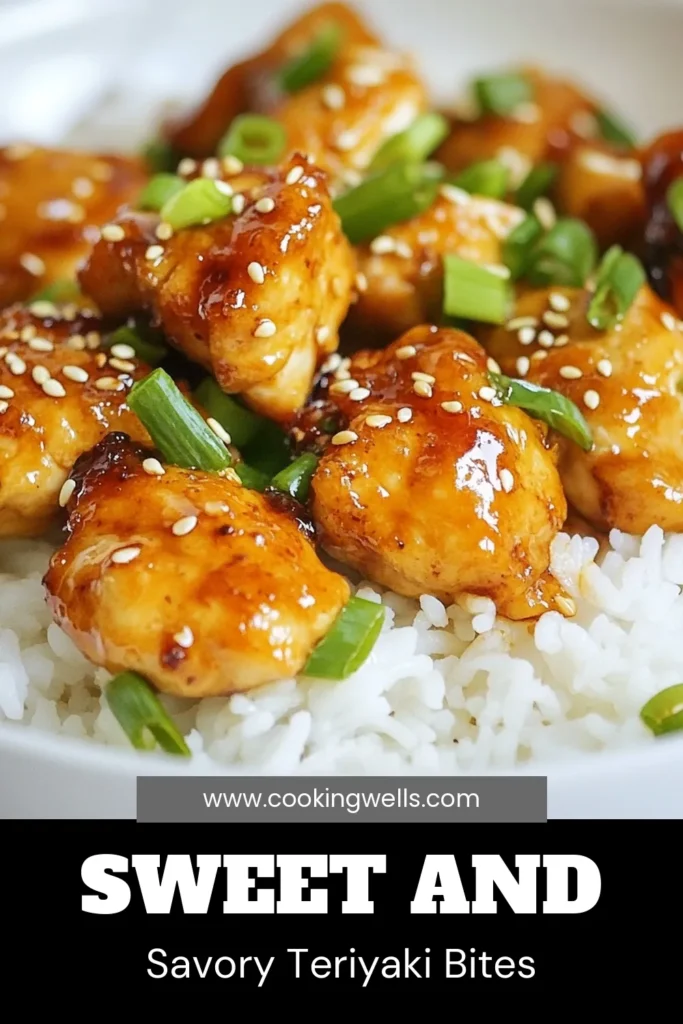 Indulge in these delectable Honey Teriyaki Chicken Bites, perfect for a quick weeknight dinner! This easy chicken recipe combines tender chicken breast with a homemade honey soy sauce, creating a delightful flavor explosion. Ideal for busy days, this Teriyaki Chicken Bites recipe is ready in just 20 minutes. Try it tonight and enjoy these tasty bites over rice or quinoa! Save this recipe for your next meal idea! #HoneyTeriyakiChicken #QuickDinner #EasyRecipes #ChickenBites