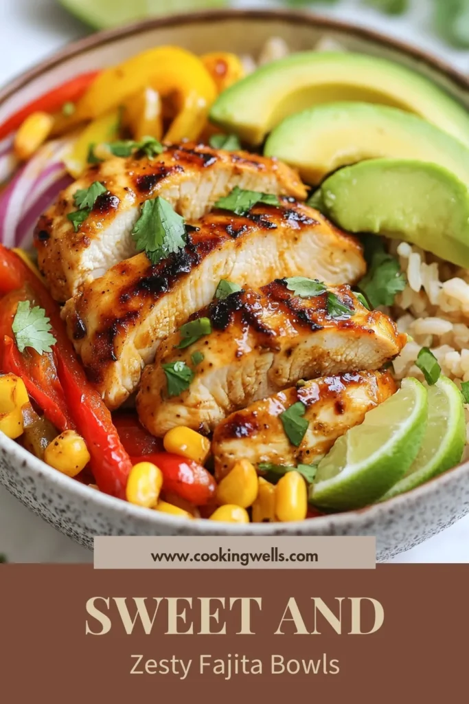 Savor the flavors of Honey Lime Chicken Fajita Bowls! This easy fajita bowls recipe features marinated grilled chicken, colorful veggies, and healthy grains, making it the perfect healthy chicken dinner. Ideal for easy chicken meal prep, this dish is not only delicious but also nutritious. Whip up this chicken fajita marinade for a zesty twist! Try it today and enjoy a well-rounded meal. Save this recipe for quick reference! #FajitaBowls #HealthyDinner #MealPrep #ChickenRecipes