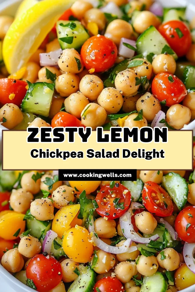 Discover the refreshing Lemon Pepper Chickpea Salad, a perfect Healthy Chickpea Salad Recipe for any occasion! This Easy Vegan Salad combines chickpeas, cherry tomatoes, cucumber, and a zesty lemon dressing for a vibrant Mediterranean Chickpea Salad. Ready in just 20 minutes, it’s not only quick to make but incredibly delicious too! Save this recipe for your fresh salad with lemon dressing fix. #ChickpeaSalad #VeganRecipes #HealthyEating #MediterraneanDiet