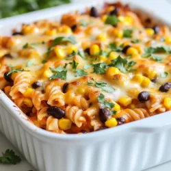 - 2 cups cooked chicken, shredded - 1 cup BBQ sauce - 1 cup ranch dressing - 3 cups cooked pasta (penne or rotini works well) - 1 cup corn (frozen or fresh) - 1 cup black beans, rinsed and drained - 1 ½ cups shredded cheddar cheese - 1 teaspoon garlic powder - 1 teaspoon onion powder - ½ teaspoon smoked paprika - Salt and pepper to taste - Fresh cilantro, chopped (for garnish) This BBQ Chicken Ranch Casserole has simple and tasty ingredients. The cooked chicken gives it a hearty base. I love using shredded chicken because it mixes well with the sauces. The BBQ sauce adds a sweet and smoky flavor. The ranch dressing brings creaminess to the dish. I prefer penne or rotini pasta for this recipe. These shapes hold the sauce nicely. Corn adds a pop of color and sweetness. Black beans give extra protein and fiber. They also add a nice texture. For seasoning, I use garlic powder, onion powder, and smoked paprika. They elevate the flavors without being overpowering. Don’t forget salt and pepper! They help bring out the taste of all ingredients. Finally, the shredded cheddar cheese melts beautifully on top. It creates a golden crust that makes the casserole irresistible. I love to garnish with fresh cilantro for a bright finish. This dish is easy to make and perfect for any meal! {{ingredient_image_1}} First, set your oven to 350°F (175°C). This is key for good cooking. A hot oven helps the casserole cook evenly. If your oven has hot spots, you can rotate the dish halfway through. This way, every part cooks just right. In a large bowl, mix the shredded chicken with BBQ sauce and ranch dressing. Add garlic powder, onion powder, smoked paprika, salt, and pepper. Stir until everything is well combined. This mix gives the casserole its great flavor. You want each bite to taste amazing. Gently fold in the cooked pasta, corn, and black beans. Make sure everything is coated in the sauce. This is how you get the best taste in every scoop. If you rush this step, some bites might taste plain. Now, transfer the mixture into a greased 9x13 inch baking dish. Spread it evenly across the dish. Then, sprinkle the shredded cheddar cheese on top. This adds a nice cheesy layer. Bake the casserole for 25-30 minutes. You want the cheese to melt and bubble. When it is golden and bubbly, it's ready to eat! To ensure a creamy texture, mix the sauces well. Use BBQ sauce and ranch dressing. This will coat the chicken and pasta nicely. You want every bite to be rich and tasty. If it seems dry, add a splash more ranch. For a golden cheese top, use freshly shredded cheddar cheese. Packaged cheese can clump and melt unevenly. Spread it evenly across the top. Bake until it bubbles and turns golden brown. This adds flavor and a nice look. Serve your casserole with a side salad. Fresh greens balance the rich flavors. You can also add garlic bread for some crunch. It makes a great pair with the casserole. Use a large spoon for serving. This helps scoop out the cheesy layers. A spatula can also work well. It allows you to serve neat squares. Make this casserole ahead for busy weeks. Prepare it a day before and keep it in the fridge. It tastes great after resting overnight. Just bake it when you are ready. You can also freeze portions. Cut them into squares and wrap well. Use freezer bags or airtight containers. To reheat, thaw in the fridge overnight and warm in the oven. This keeps it fresh and tasty. Pro Tips Use Rotisserie Chicken: For faster prep, use store-bought rotisserie chicken instead of cooking it yourself. Customize Your BBQ Sauce: Experiment with different BBQ sauce flavors to give your casserole a unique twist. Mix Up the Cheese: Try using a blend of cheeses like Monterey Jack or pepper jack for extra flavor and creaminess. Add Vegetables: Incorporate other vegetables like bell peppers or spinach for added nutrients and flavor. {{image_2}} You can switch up the protein in this dish. Instead of chicken, try shredded beef, pork, or even turkey. Each option brings a unique taste. If you want a lighter choice, use diced tofu. For sauces, BBQ sauce is a must, but you can mix it up. Try honey mustard or spicy buffalo sauce for a different flavor. Ranch dressing also has alternatives. You can use a creamy garlic sauce or a yogurt-based dressing. Want a vegetarian or vegan version? Use chickpeas or lentils instead of chicken. For a creamy sauce, blend silken tofu with herbs. This keeps the texture while adding great flavor. If you're looking for gluten-free options, choose gluten-free pasta. There are many brands available that work well in this casserole. Just make sure to check the label to ensure it suits your needs. Add vegetables to boost nutrition and flavor. Bell peppers, spinach, or zucchini are great choices. Chop them finely and mix them in with the pasta. For extra kick, try spices like cayenne pepper or crushed red pepper flakes. You can also add fresh herbs like parsley or basil for a burst of freshness. These small tweaks can make your casserole even more delightful. How long does the casserole last in the fridge? The BBQ Chicken Ranch Casserole stays good for about 3-4 days in the fridge. Store it in an airtight container to keep it fresh. What are some storing tips for freshness? Let the casserole cool first. Cover it tightly with plastic wrap or a lid. This helps keep moisture in and flavors intact. What are the best practices for freezing? You can freeze the casserole for up to 3 months. Cut it into smaller portions before freezing. This makes it easier to thaw and reheat later. Use freezer-safe containers or heavy-duty foil to prevent freezer burn. What are some thawing and reheating tips? To thaw, place the casserole in the fridge overnight. For quick thawing, use the microwave. Reheat in the oven at 350°F (175°C) for about 20-25 minutes. Cover it with foil to keep it moist. What are some ideas for repurposing leftovers? You can turn leftover casserole into a wrap. Use tortillas and add fresh veggies. Another idea is to mix it into a salad for a tasty lunch. What are some tips for storing individual portions? Use small containers for single servings. Label them with the date. This helps you keep track of freshness and makes meal prep easy. Yes, you can use leftover chicken. It's a great way to save food. Just shred the chicken into small pieces. Make sure it is not too dry. Mix it well with the BBQ sauce and ranch dressing. This adds flavor and keeps it moist. If you have roasted, grilled, or baked chicken, those work well too. Absolutely! You can change it to fit your taste. Try adding different veggies like bell peppers or spinach. You can also swap the protein. Ground turkey or beef can work well. For a different flavor, use a spicy BBQ sauce or ranch dressing. This way, it fits your style and what you love to eat. If you like heat, there are easy ways to add spice. Add diced jalapeños or crushed red pepper flakes. You can mix in some hot sauce with the BBQ sauce. Another option is to use pepper jack cheese instead of cheddar. This will give your casserole a nice kick. This casserole pairs well with many sides. A fresh green salad adds crunch and balance. Roasted vegetables can also be a great choice. For something hearty, serve it with garlic bread or cornbread. These options will make your meal even more enjoyable. This BBQ Chicken Ranch Casserole recipe is simple and rewarding. You learned how to mix delicious ingredients like chicken, pasta, and spices. We explored baking tips, meal prep ideas, and how to store leftovers. Remember, you can customize this dish to fit your taste. Try different proteins or add extra veggies. This recipe is a great way to enjoy a tasty meal and use what you have on hand. I hope you enjoy making this dish as much as I do. Happy cooking!
