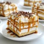 To make a delicious Caramel Macchiato Icebox Cake, you need these key ingredients: - 2 cups heavy cream - 1 cup mascarpone cheese - 1/2 cup powdered sugar - 1 teaspoon vanilla extract - 1 cup strong brewed coffee, cooled - 1/2 cup caramel sauce - 24 ladyfinger cookies - 1 cup chocolate shavings for garnish - Extra caramel sauce for drizzling (optional) Each ingredient plays a big role in creating the rich flavor and creamy texture of this dessert. The heavy cream and mascarpone cheese give it a smooth and rich base. The coffee brings in that classic caramel macchiato taste. Lastly, the ladyfingers soak up the coffee and add a nice cake-like layer. You can personalize this dessert to fit your taste. Here are some optional ingredients you might consider: - A sprinkle of sea salt for a salted caramel touch - Espresso powder for a stronger coffee flavor - Flavored liqueurs like coffee or hazelnut for added depth - Fresh fruit, like sliced bananas or berries, to add freshness These options can help you create a unique version of this cake. Feel free to mix and match based on what you love. If you can’t find something on the list, don’t worry. Here are some substitutes you can use: - Swap heavy cream for whipped topping for a lighter option. - Use cream cheese instead of mascarpone if you want a tangier flavor. - Replace ladyfingers with sponge cake or graham crackers for a different texture. - Use homemade caramel sauce if you want to control the sweetness. These substitutions can make the recipe work for you, no matter the situation. Always feel free to experiment! Start by whipping 2 cups of heavy cream in a large bowl. Use an electric mixer on high speed. Whip until soft peaks form. In a separate bowl, mix 1 cup of mascarpone cheese, 1/2 cup of powdered sugar, and 1 teaspoon of vanilla extract. Blend these ingredients gently until smooth. Now, fold the whipped cream into the mascarpone mixture. Do this carefully to keep the fluffy texture. Next, take 1 cup of strong brewed coffee that’s cooled. Pour it into a shallow dish. Dip each ladyfinger cookie in the coffee briefly. Make sure they soak just a little. You don’t want them too soggy. Once dipped, place the soaked ladyfingers at the bottom of a rectangular or square baking dish. This will form your first layer. Now it’s time to build your cake. Spread a layer of the mascarpone mixture over the ladyfingers. Drizzle 1/4 cup of caramel sauce on top. Repeat the process. Add another layer of dipped ladyfingers, followed by more mascarpone, and another drizzle of caramel. Keep layering until you finish all the ladyfingers and mascarpone. End with a layer of mascarpone on top. Cover the dish with plastic wrap and refrigerate. Chill for at least 4 hours, but overnight is best. This helps the flavors mix. Before serving, garnish with chocolate shavings and extra caramel sauce if you like. To whip cream well, start with cold heavy cream. Use a clean bowl. An electric mixer on high speed works best. Whip until soft peaks form. This means the cream should hold its shape but still be smooth. Watch closely to avoid over-whipping. If you go too far, the cream can turn to butter. Dipping ladyfingers is key. Quickly soak each cookie in cooled coffee. Don't let them sit too long. A quick dip will keep them firm. If they soak too long, they become mushy. You want them soft but not falling apart. This gives the cake a nice texture. Chill the assembled cake for at least four hours. Overnight is even better. This time helps the flavors mix well. It also allows the ladyfingers to soften just right. If you rush this step, the cake may not set properly. Patience pays off, leading to a delicious dessert! {{image_2}} You can make this cake even more special by adding liqueurs. Try using coffee liqueur for a deeper flavor. You can also use hazelnut liqueur for a nutty twist. Just mix a little liqueur into your coffee before dipping the ladyfingers. This small change adds a new layer of taste. If you need a gluten-free option, use gluten-free ladyfingers. Many brands offer these cookies, and they taste great. You can also try gluten-free graham crackers. Just make sure they are firm enough to hold the layers. Soak them briefly in coffee to keep them from getting too soft. Change up the flavors to match the seasons. For fall, add pumpkin puree and spices like cinnamon and nutmeg to the mascarpone. This gives a warm, cozy feel. In winter, try peppermint extract mixed into the cream. Top with crushed candy canes for a festive crunch. Both variations keep the spirit of this cake while adding new flavors. To keep your Caramel Macchiato Icebox Cake fresh, store it in the fridge. Use an airtight container or cover it tightly with plastic wrap. This keeps the cake moist and tasty for up to three days. If you have more than you can eat, you can freeze it. Just remember, the cream layers may change a bit in texture. To freeze your icebox cake, first slice it into squares. This makes it easier to grab a piece later. Wrap each slice in plastic wrap, then place them in a freezer-safe bag. Make sure to remove as much air as possible. You can freeze the cake for up to three months. When you're ready to enjoy your frozen cake, take it out of the freezer. Let it sit in the fridge overnight to thaw slowly. If you're short on time, you can leave it at room temperature for about an hour. Once thawed, you might want to add a drizzle of fresh caramel sauce. This gives it a nice touch and makes it taste fresh again. Yes, you can make this dessert a day in advance. In fact, it tastes even better after sitting overnight. The flavors blend nicely when the cake chills for a longer time. Just cover it well with plastic wrap to keep it fresh. You can store the Caramel Macchiato Icebox Cake in the fridge for about three days. Make sure to keep it covered. After three days, it may lose its texture and taste. For best results, enjoy it within those days. Yes, you can use other cookies. If you want a gluten-free option, try almond cookies or gluten-free wafers. Just ensure they can soak up coffee without falling apart. Experimenting with different cookies can give the cake a new twist! This blog post covered how to make a Caramel Macchiato Icebox Cake. We explored essential and optional ingredients that you can use. The step-by-step guide helps you prepare, layer, and assemble the cake easily. I shared tips to whip cream well and keep ladyfingers from getting soggy. You can even try fun variations and learn the best ways to store leftovers. Enjoy this treat for any occasion, and feel free to experiment. Your cake will impress everyone with its taste and presentation!