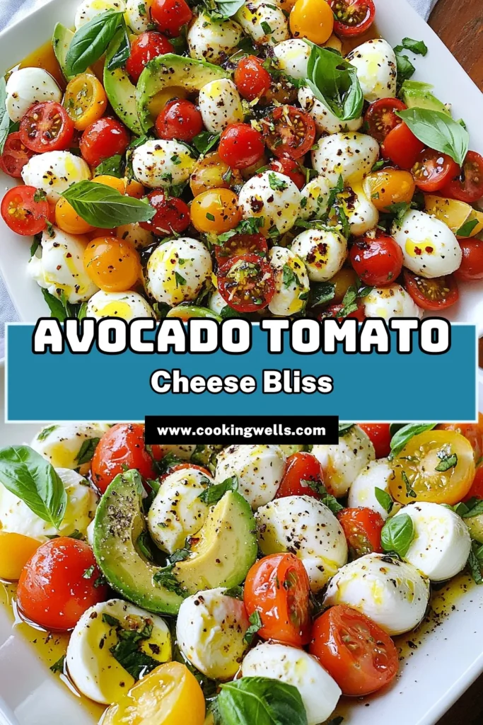 Discover the refreshing Avocado Tomato Mozzarella Salad, the perfect addition to your summer meal lineup! This easy avocado recipe combines creamy avocados, juicy cherry tomatoes, and fresh mozzarella for a delightful taste. Great as a side dish or a light meal, this cherry tomato salad recipe is quick to prepare in just 10 minutes. Save this recipe for your next gathering and impress your guests! #AvocadoTomatoMozzarellaSalad #FreshMozzarellaRecipes #EasyAvocadoRecipes #SummerSaladIdeas