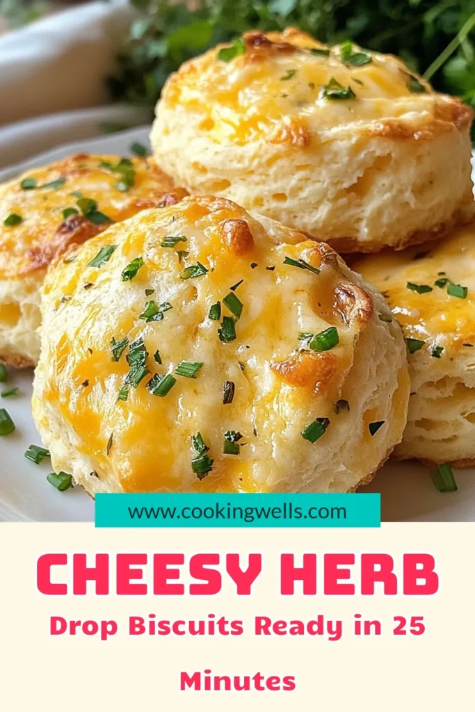 Craving a delicious and quick snack? Try these Cheddar Herb Drop Biscuits! This easy biscuit recipe uses sharp cheddar cheese and fresh herbs, making savory biscuits with cheese that are perfect for any meal. In just 25 minutes, you can have homemade biscuits with herbs that are golden and fluffy. Ideal for breakfast or as a side, don’t miss out on this drop biscuit recipe! Save and share for later! #CheddarHerbBiscuits #DropBiscuitRecipe #SavoryBiscuits #HomemadeBiscuits