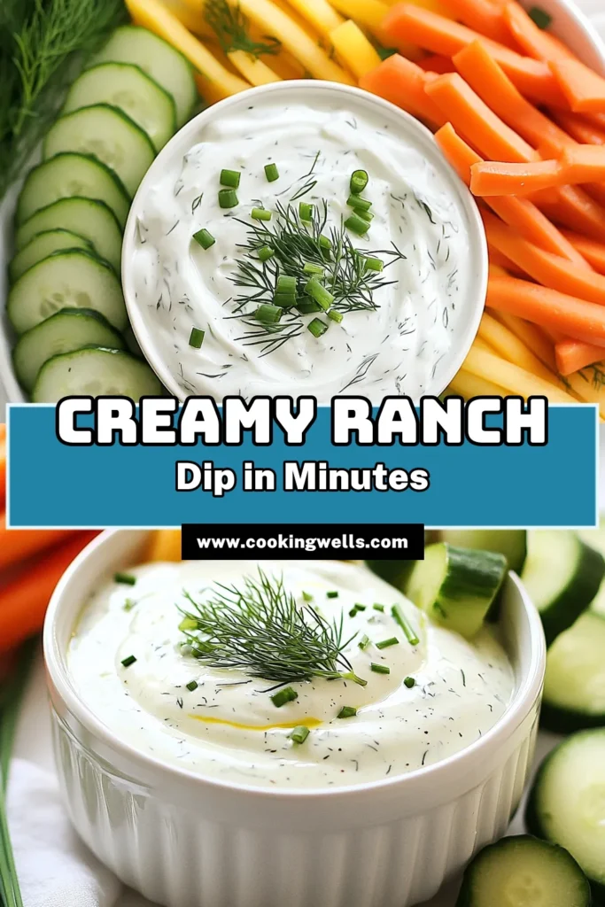 Looking for a tasty and healthy dip for veggies? Try this creamy Greek yogurt ranch dip! This homemade ranch dip recipe is packed with fresh flavors and makes an excellent accompaniment to your favorite veggies. With simple ingredients like Greek yogurt, dill, and garlic, it’s a perfect option for parties or snacks. Save this creamy ranch dip recipe for your next gathering and enjoy the goodness of Greek yogurt recipes. #HealthyEating #DipRecipe #GreekYogurt #SnackTime