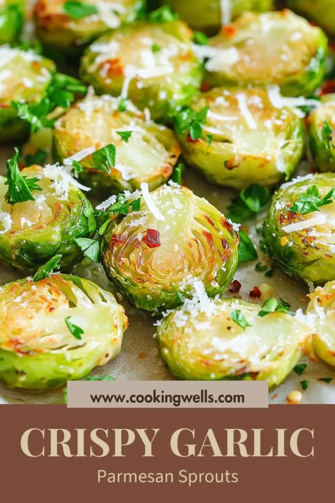 Looking for a delicious and healthy vegetable side dish? Try these Roasted Garlic Parmesan Brussels Sprouts! This easy Brussels sprouts recipe features tender veggies tossed with garlic and olive oil, then topped with melted parmesan for a mouthwatering flavor. Perfect for any meal, this Parmesan Brussels sprouts bake is simple to make and sure to impress. Save this recipe and enjoy flavorful Garlic Roasted Brussels Sprouts tonight! #HealthyEating #BrusselsSprouts #SideDish #EasyRecipes