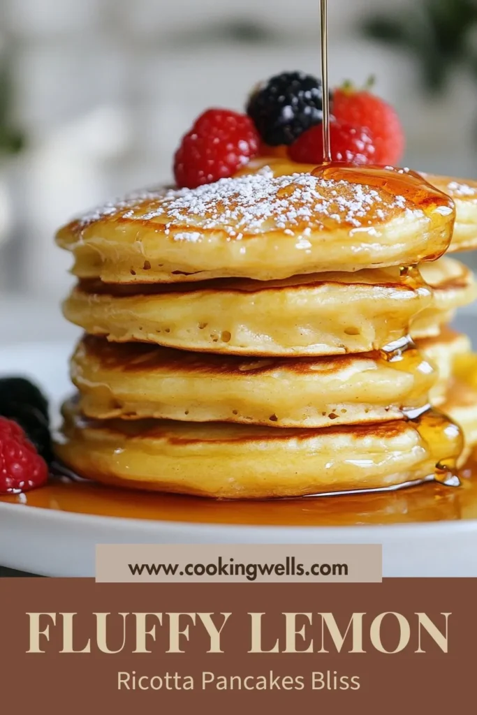 Indulge in these delicious Lemon Ricotta Pancakes! Fluffy lemon pancakes perfect for breakfast, made with creamy ricotta in this irresistible ricotta pancake recipe. These citrus pancakes are a delightful way to start your day. With easy steps, you’ll whip up breakfast pancakes with lemon that everyone will love. Try this scrumptious recipe today and brighten your morning! Save for later! #LemonRicottaPancakes #FluffyPancakes #BreakfastInspo #CitrusRecipes
