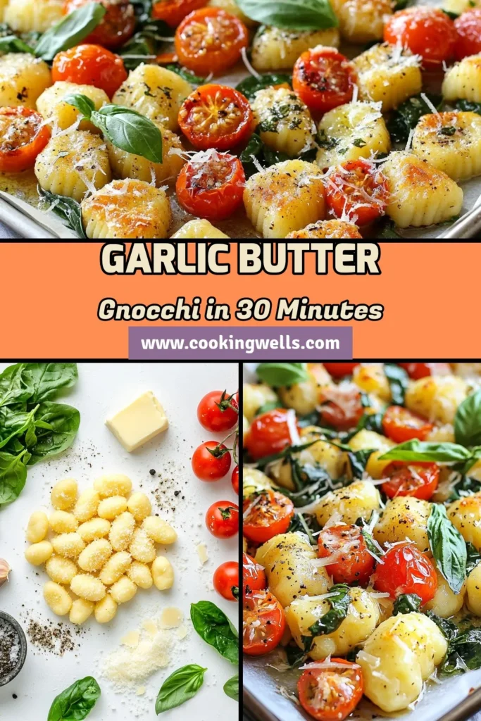 Experience the deliciousness of sheet pan gnocchi with this easy garlic butter gnocchi recipe! Perfect for a quick and tasty dinner, this dish features roasted tomatoes and spinach, delivering vibrant flavors in every bite. Simply combine the ingredients on a sheet pan, pop them in the oven, and enjoy a comforting Italian meal with minimal cleanup. Ideal for busy weeknights! Save this recipe and try it tonight! #SheetPanGnocchi #GarlicButterGnocchi #EasyGnocchiDinner #ItalianSheetPanRecipes