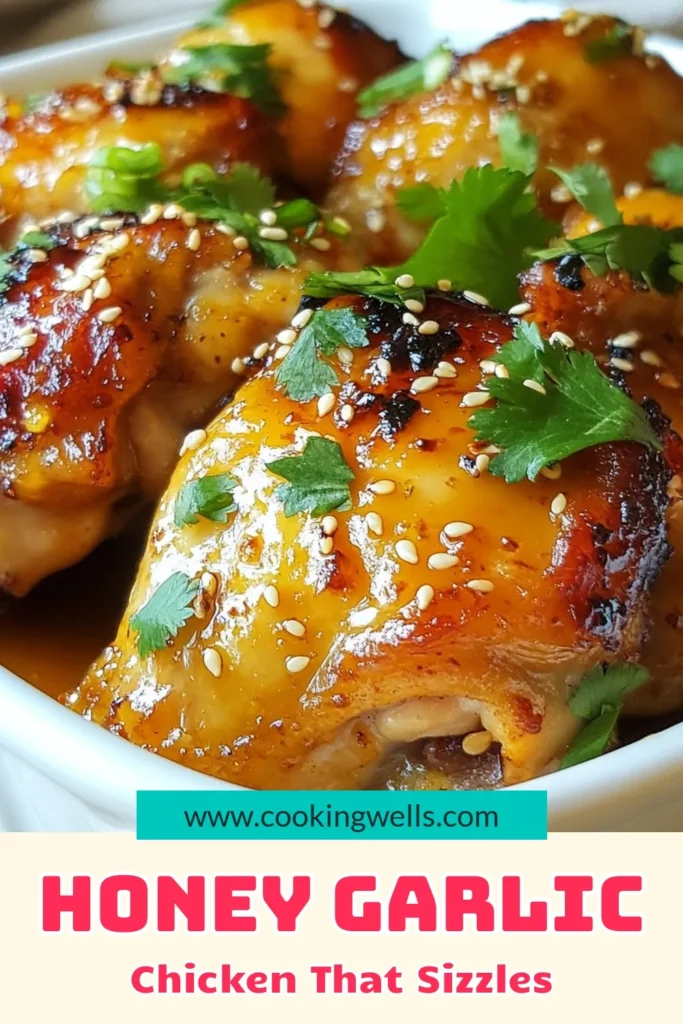Savor the flavors of Spicy Honey Garlic Chicken Thighs with this easy-to-follow Honey Garlic Chicken Thighs recipe! Using an Easy Chicken Marinade featuring honey, sriracha, and garlic, these oven-baked chicken thighs are perfect for a weeknight dinner. Enjoy crispy skin and tender meat bursting with flavor. Ready to spice up your meal? Try this recipe now and impress your family! #SpicyHoneyGarlicChicken #SrirachaChickenThighs #EasyChickenMarinade #OvenBakedChickenThighs