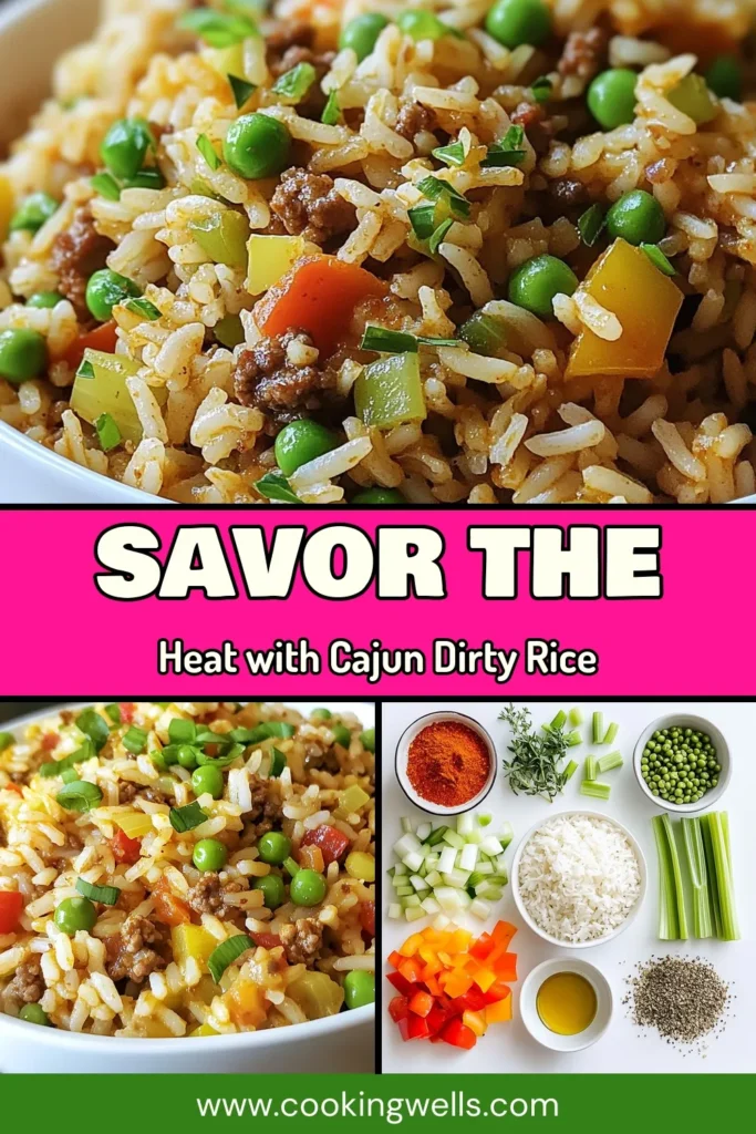 Discover the irresistible flavors of this Spicy Cajun Dirty Rice recipe! Perfect for a quick dinner, this easy dirty rice recipe combines Cajun rice with ground beef, resulting in a delicious one-pot Cajun rice dish. Learn how to make dirty rice that's packed with vegetables and spices, all in just 40 minutes. Save this recipe for a flavorful night in! #CajunCooking #DirtyRice #OnePotMeals #EasyRecipes