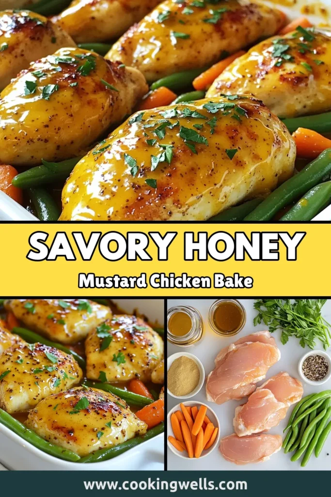 Looking for a delicious and easy chicken recipe? Try this Honey Mustard Chicken Bake, perfect for a healthy chicken dinner! This oven-baked chicken dish combines tender chicken breasts with vibrant vegetables, making it a fantastic weeknight dinner idea. Ready in just 50 minutes, it’s sure to please the whole family. Click to get the full recipe and transform dinner tonight! #HoneyMustardChickenBake #EasyChickenRecipes #HealthyDinner #WeeknightDinnerIdeas