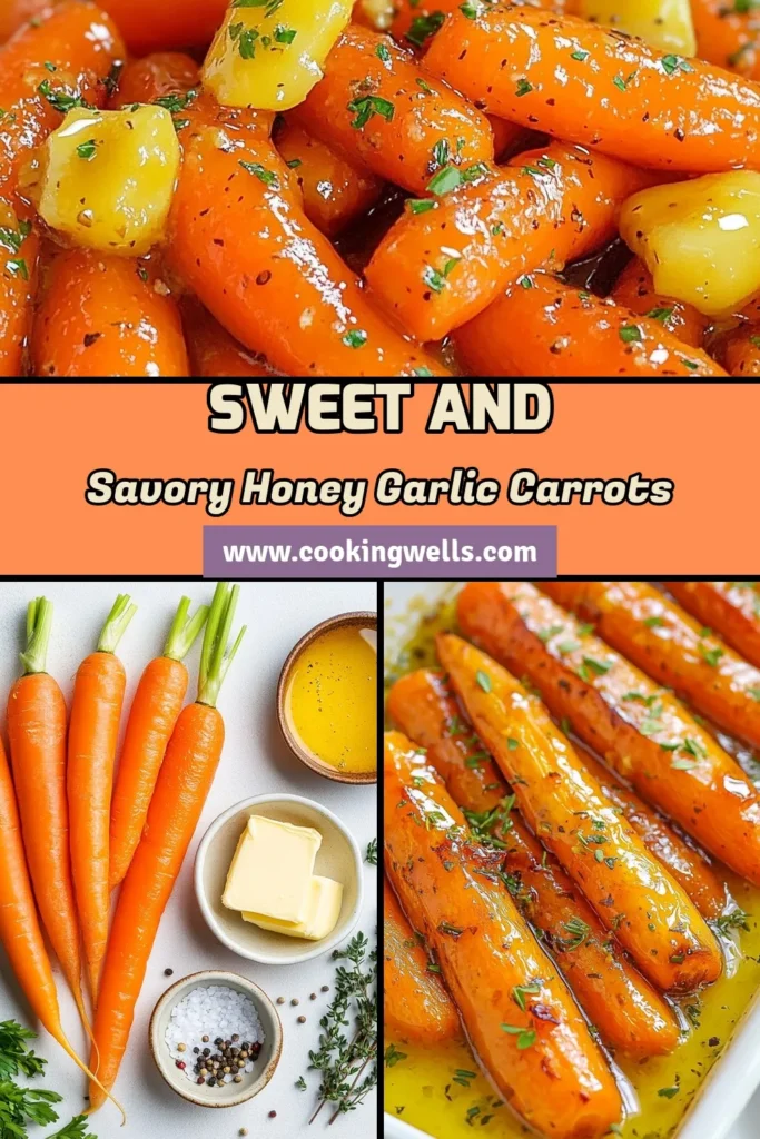 Discover the deliciousness of honey garlic glazed carrots, the perfect easy carrot side dish for any meal. This glazed carrots recipe combines tender baby carrots sautéed with garlic and drizzled in a sweet honey butter sauce. It's a must-try for those craving honey butter carrots! Elevate your dining experience with these sautéed carrots with garlic that are simple and scrumptious. Save this recipe now and impress your guests! #CarrotRecipes #GlazedCarrots #EasySideDishes #HoneyGarlicCarrots