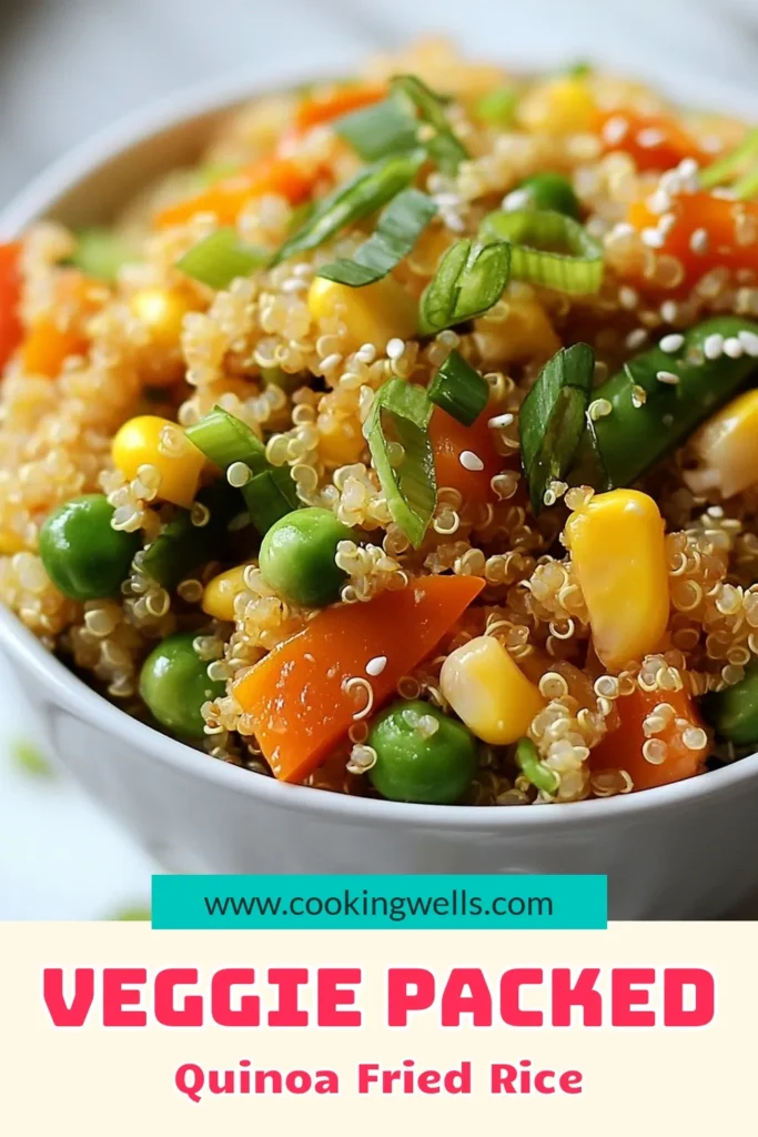 Discover a delicious and nutritious Veggie Quinoa Fried Rice that's perfect for your weeknight dinners! This Healthy Quinoa Recipe combines vibrant vegetables with fluffy quinoa for a tasty Vegetarian Fried Rice. Enjoy this satisfying Quinoa Vegetable Stir Fry packed with flavor and easy to prepare. Try this simple and wholesome Quinoa Dinner Idea today. Save this recipe for your healthy meal planning! #HealthyRecipes #VeggieQuinoaFriedRice #QuinoaDinnerIdeas #VegetarianFriedRice