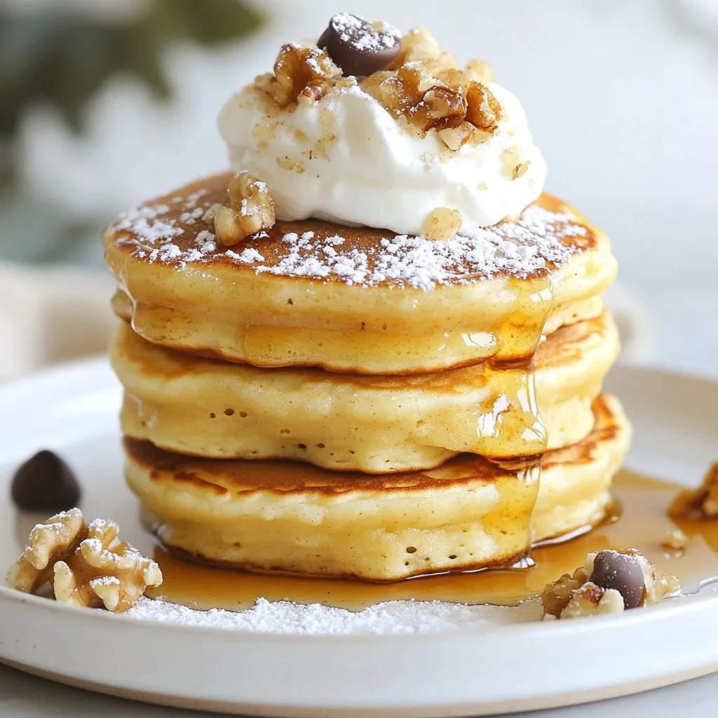 - 1 cup all-purpose flour - 2 tablespoons sugar - 1 teaspoon baking powder - 1/2 teaspoon baking soda - 1/4 teaspoon salt - 1 teaspoon ground cinnamon - 1/4 teaspoon ground nutmeg - 1 cup eggnog (store-bought or homemade) - 1 large egg - 2 tablespoons melted butter - 1/2 teaspoon vanilla extract - Maple syrup - Whipped cream - Mini chocolate chips or crushed walnuts The ingredients in eggnog pancake bites blend together to create a rich, warm flavor. The dry mix combines flour, sugar, and spices like cinnamon and nutmeg. These spices give the pancake bites a taste of the holidays. The wet mix includes eggnog, which adds creaminess and sweetness. I love using eggnog, whether it's store-bought or homemade. The melted butter and vanilla add depth to the flavor. For extra fun, consider toppings! Maple syrup enhances sweetness, while whipped cream adds a fluffy touch. Mini chocolate chips or crushed walnuts can give a delightful crunch. When I make these bites, I always keep these ingredients on hand. They are simple but make such a difference in flavor. The right mix creates a festive mood, perfect for any holiday gathering. You will want to share these tasty bites with everyone! {{ingredient_image_1}} - First, grab a big bowl. Whisk together these dry ingredients: - 1 cup all-purpose flour - 2 tablespoons sugar - 1 teaspoon baking powder - 1/2 teaspoon baking soda - 1/4 teaspoon salt - 1 teaspoon ground cinnamon - 1/4 teaspoon ground nutmeg - In another bowl, mix the wet ingredients until smooth: - 1 cup eggnog - 1 large egg - 2 tablespoons melted butter - 1/2 teaspoon vanilla extract - Now, pour the wet mix into the dry mix. Stir gently until just combined. A few lumps are okay. - Preheat your skillet or griddle over medium heat. If you like, lightly grease it with butter or cooking spray. - Use a tablespoon or a mini scoop to drop the batter onto the skillet. Each bite should be about 2-3 inches wide. Cook 3-4 bites per batch. - Cook for 2-3 minutes. Look for bubbles on the surface and set edges. Carefully flip each bite and cook for another 1-2 minutes until golden brown. - Keep the pancake bites warm on a plate. - Drizzle with maple syrup for sweetness. You can add toppings like whipped cream, mini chocolate chips, or crushed walnuts for fun! To create the best eggnog pancake bites, avoid overmixing the batter. When you mix the wet and dry ingredients, stir gently. A few lumps are fine. Overmixing makes the bites tough and chewy. Achieving the right texture is key. You want your pancake bites fluffy and light. Use fresh baking powder and soda to help them rise. If your batter is too thick, add a splash of eggnog. This helps create a smooth, creamy batter. For cooking, a non-stick skillet or griddle works best. This helps prevent sticking and ensures even cooking. A good non-stick surface allows you to flip pancakes easily. I recommend a spatula with a flat edge. This helps you slide under the pancake bites without breaking them. A tablespoon or mini scoop helps you portion the batter perfectly. Festive plating makes your pancake bites shine. Stack them high on a pretty plate. Drizzle maple syrup on top for a sweet touch. For a holiday vibe, dust the bites with powdered sugar. You can also add a dollop of whipped cream. Mini chocolate chips or crushed walnuts make great garnishes too. These small touches add flavor and charm, making your treats even more special. Pro Tips Consistency is Key: Ensure your pancake bites are uniform in size for even cooking. Using a mini scoop can help achieve the perfect shape and size. Don’t Overmix: Mixing the batter just until combined will yield fluffier pancakes. A few lumps are perfectly fine and will cook out in the pan. Temperature Matters: Make sure your skillet or griddle is at the right temperature before adding the batter. Too hot, and they will burn; too cool, and they won't cook through. Garnish for Extra Flair: A sprinkle of powdered sugar or a dollop of whipped cream can elevate your pancake bites, making them look festive and inviting. {{image_2}} You can easily change the taste of your eggnog pancake bites. Adding flavored extracts makes a big difference. Consider using nutmeg or almond extract. Just a few drops can enhance the flavor. You can also add fruits like mashed bananas or blueberries. Spices like ginger or allspice can bring a new twist. If you need gluten-free options, use gluten-free flour instead of all-purpose flour. Many brands offer great alternatives. For a vegan version, swap the egg with a flax egg. Just mix one tablespoon of ground flaxseed with three tablespoons of water. Let it sit for a few minutes until it thickens. Also, use plant-based milk in place of eggnog. Make your pancake bites even more festive for the holidays. You can mix in crushed candy canes or pumpkin spice. These add a nice seasonal touch. When serving, try different types of syrups. Maple syrup is classic, but you can also use caramel or cranberry syrup. These options will impress your guests and bring joy to your table. To store leftovers, let the pancake bites cool completely. Place them in an airtight container. You can line the container with parchment paper to absorb moisture. This helps keep them fresh. I recommend using a container with a tight seal. This keeps out air that can make them soggy. The best way to reheat pancake bites is in the oven. Preheat your oven to 350°F (175°C). Place the bites on a baking sheet and cover them with foil. Heat for about 10 minutes. This method helps keep them fluffy. You can also use a microwave. Heat in 15-second bursts. Check often so you do not overcook them. To freeze pancake bites, allow them to cool completely first. Arrange them in a single layer on a baking sheet, and freeze for about 1 hour. Once frozen, transfer them to a freezer bag. Remove as much air as possible from the bag. This helps prevent freezer burn. When you want to enjoy them, take out the number you need. Thaw them in the fridge overnight. Reheat as mentioned before. This way, they taste fresh and delicious. What can I substitute for eggnog? You can use milk or cream mixed with spices. Try adding nutmeg and cinnamon for flavor. If you want a non-dairy option, use almond milk or coconut milk. Can I make these pancake bites ahead of time? Yes, you can! Make the batter and store it in the fridge for up to one day. Just remember to stir it lightly before cooking. You can also cook the bites and keep them warm in the oven. How do I make eggnog from scratch? To make eggnog, whisk together eggs and sugar until smooth. Slowly add milk and cream. Stir in nutmeg and vanilla. Chill in the fridge before serving. Why are my pancake bites not rising? If your pancake bites do not rise, check your baking powder and baking soda. They should be fresh. Overmixing the batter can also stop them from rising. How can I tell when they are fully cooked? Look for bubbles on top and firm edges. When you flip them, they should be golden brown. A toothpick inserted in the center should come out clean when they are done. What drinks pair well with eggnog pancake bites? Coffee or hot chocolate makes a great pair. Spiced tea also complements the flavors well. If you want something festive, try a holiday punch! How can I make them more festive for parties? Add holiday sprinkles or edible glitter on top. Use a festive plate for serving. You can also make mini pancake bites for easy snacking at gatherings. These eggnog pancake bites are a fun and tasty treat. We covered the key ingredients, both dry and wet, plus optional toppings. Following the step-by-step instructions ensures great results. Remember the tips and tricks for perfect texture and presentation. Don’t forget the variations to suit your taste or dietary needs. Lastly, I shared how to store and reheat leftovers. Enjoy making these pancake bites for a warm holiday treat!