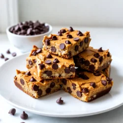 To make Peanut Butter Chocolate Chip Energy Bars, you need simple and wholesome ingredients. Here’s the list: - 1 cup rolled oats - 1/2 cup natural peanut butter - 1/4 cup honey or maple syrup - 1/2 cup chocolate chips (dark or semi-sweet) - 1/4 cup ground flaxseed - 1/2 teaspoon vanilla extract - Pinch of salt These ingredients work together to create a tasty and nutritious snack. Rolled oats give the bars their chewy texture. Peanut butter adds creaminess and flavor. Honey or maple syrup provides natural sweetness. Chocolate chips are the fun part and add rich flavor. Ground flaxseed is packed with nutrients, while vanilla extract enhances the taste. A pinch of salt balances everything perfectly. When you gather these ingredients, make sure they are fresh. Fresh ingredients help the bars taste their best. You can easily find them at your local grocery store. Now, you are ready to move on to the next steps in making these delicious energy bars! {{ingredient_image_1}} In a mixing bowl, add 1 cup of rolled oats, 1/4 cup of ground flaxseed, and a pinch of salt. Stir these together until they are well combined. This mix gives the bars a great texture and boosts their nutrition. In a separate bowl, combine 1/2 cup of natural peanut butter, 1/4 cup of honey or maple syrup, and 1/2 teaspoon of vanilla extract. Mix these ingredients until smooth and creamy. This mixture adds sweetness and flavor to your bars. Pour the wet mixture into the bowl with the dry ingredients. Stir everything together until well combined. Make sure the dry ingredients are completely coated. Then, gently fold in 1/2 cup of chocolate chips. This step adds a rich chocolate flavor. Line an 8x8-inch baking dish with parchment paper, leaving some overhang. This helps with easy removal later. Press the mixture evenly into the bottom of the dish. Make sure to pack it tightly. Then, refrigerate for at least 1 hour to set. Once firm, lift the bars out using the parchment paper and cut them into squares. Enjoy your tasty energy bars! Packing the mix tightly is key for great energy bars. If the bars are loose, they may fall apart. Pressing the mixture into the pan makes them firm and chewy. Use your hands or a spatula to ensure it is well compressed. The firmer the mix, the better the bars hold their shape after cutting. To keep your bars fresh, store them in an airtight container. In the fridge, they last up to a week. For longer storage, freeze them. Place parchment paper between bars to prevent sticking. Thaw in the fridge when ready to eat. This way, you always have a tasty snack on hand. For a fun way to serve these bars, stack them neatly on a platter. You can also place a small bowl of extra chocolate chips on the side. This adds a nice touch and allows others to customize their snack. These small details make your presentation pop and make it more enjoyable! Pro Tips Storage Solution: For optimal freshness, store the energy bars in an airtight container in the refrigerator. They can last up to a week, but freezing them extends their life significantly. Custom Flavor: Feel free to mix in other ingredients such as dried fruits, nuts, or seeds to customize the flavor and nutrition of your energy bars. Sweetness Adjustment: Adjust the amount of honey or maple syrup according to your taste preference. You can also use a sugar substitute if desired. Even Cutting: For perfectly even bars, use a sharp knife and wipe it clean between cuts to prevent sticking. This will give you clean edges and a professional finish. {{image_2}} You can make these energy bars vegan by using maple syrup instead of honey. Maple syrup adds a nice sweetness. It's also plant-based, which fits a vegan diet. This simple swap keeps the bars tasty and helps everyone enjoy them. To make these bars gluten-free, choose certified gluten-free oats. Regular oats might have traces of gluten. Using certified oats ensures that anyone with gluten sensitivity can enjoy these energy bars. Always check labels on all other ingredients to confirm they are gluten-free. You can mix in different nuts or dried fruits for extra flavor. Try adding chopped almonds or walnuts. You can also toss in dried cranberries or raisins. This way, you can create your own unique version of the bars. Each variation brings a new twist to the classic recipe! Store your Peanut Butter Chocolate Chip Energy Bars in an airtight container. This keeps them fresh and tasty. Make sure the lid is on tight. You can use glass or plastic containers. Both work well. In the fridge, these energy bars last for about one week. If you want them to last longer, put them in the freezer. Frozen bars can stay fresh for up to three months. This way, you’ll always have a delicious snack ready. To thaw frozen bars, take them out and let them sit at room temperature. This usually takes about 30 minutes. You can also unwrap them and put them in the fridge overnight. Both methods work great and keep the bars tasty. These bars last up to a week in the fridge. Store them in an airtight container to keep them fresh. If you want to keep them longer, freeze them. They can last for up to three months in the freezer. Just make sure they are well wrapped to avoid freezer burn. Yes, you can! Almond butter and cashew butter are great options. Each nut butter brings its own flavor and texture. Almond butter adds a nutty taste, while cashew butter is creamier. Just remember, the texture may change slightly, but they will still be tasty. Absolutely! These energy bars are perfect for meal prep. You can make a batch on the weekend and have snacks ready all week. They are easy to grab and take with you. Just cut them into bars and store them in your fridge or freezer for quick access. This blog post shows you how to make tasty peanut butter chocolate chip energy bars. You learned about the simple ingredients needed, like oats, peanut butter, and chocolate chips. We covered easy steps for mixing and pressing the bars. Tips for storage and serving ideas help you keep them fresh. Lastly, I shared fun ways to adapt the recipe for dietary needs. These bars are great for quick snacks or meal prep. Try making them today for a healthy boost!