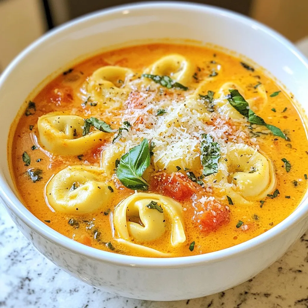 Creamy Tomato Basil Tortellini Soup Easy and Tasty