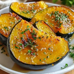 - 2 medium acorn squashes, halved and seeds removed - 4 tablespoons olive oil - 3 cloves garlic, minced - 1 teaspoon dried thyme - 1 teaspoon dried rosemary - 1 teaspoon smoked paprika - Salt and black pepper to taste - 2 tablespoons maple syrup (optional for sweetness) Acorn squash is the star here. It has a sweet, nutty taste. The olive oil adds richness. Garlic gives it a warm, savory note. Dried thyme and rosemary bring a fresh aroma. Smoked paprika adds a subtle, smoky kick. You can drizzle maple syrup inside for a touch of sweetness. Salt and black pepper enhance all the flavors. - Fresh parsley Fresh parsley is the finishing touch. It adds a pop of color and brightens the dish. Just chop it finely and sprinkle it on top. It makes your squash look beautiful and inviting. Enjoy the mix of flavors and colors when you serve it! {{ingredient_image_1}} Preheating the oven First, set your oven to 400°F (200°C). This high heat helps to caramelize the squash. Halving and seeding the squash Next, take your two medium acorn squashes. Cut each squash in half from top to bottom. Remove the seeds using a spoon. This step helps the squash cook evenly. Mixing olive oil and garlic In a small bowl, combine 4 tablespoons of olive oil with 3 minced garlic cloves. This mixture gives the squash a rich flavor. Adding dried herbs and spices Now, add 1 teaspoon each of dried thyme, dried rosemary, and smoked paprika. Sprinkle in some salt and black pepper to taste. Mix well until all the herbs and spices blend into the oil. Coating the squash with the mixture Use a brush or spoon to coat the insides of the squash halves with your garlic herb mixture. Make sure to cover each half evenly. If you like, drizzle 1 tablespoon of maple syrup inside each half for a touch of sweetness. Baking time and temperature Place the coated squash halves, cut side up, on a baking sheet lined with parchment paper. Roast them in the preheated oven for about 30-40 minutes. You will know they are done when they are tender and golden brown around the edges. A fork should easily pierce the flesh. After roasting, let the squash cool for a few minutes before serving. Enjoy your delicious garlic herb roasted acorn squash! Balancing garlic and herbs is key to great taste. Garlic gives a strong, rich flavor. Use just enough to enhance, not overwhelm. Pair it with thyme and rosemary for a fresh touch. Dried herbs work well, but fresh herbs add vibrant notes. If using fresh, double the amount. Fresh herbs can brighten each bite. To check if your squash is cooked, poke it with a fork. If it slides in easily, it's done. You want a soft texture, but not mushy. For caramelization, roast until the edges are golden brown. This brings out a sweet, nutty flavor. If you want more color, turn on the broiler for a few minutes. Serve the acorn squash halves on a decorative platter. Drizzle leftover roasting juices over them for added shine. Top with freshly chopped parsley for a pop of color. You can also add nuts for crunch or cranberries for sweetness. This makes the dish look and taste amazing. Pro Tips Choose the Right Squash: Select acorn squashes that are heavy for their size and have a firm, unblemished skin for the best flavor and texture. Enhance Flavor with Fresh Herbs: If available, substitute dried herbs with fresh ones for a more vibrant and aromatic flavor profile. Caramelization is Key: Ensure the edges of the squash are caramelized for an added depth of flavor; if they aren’t browning, consider broiling them for the last few minutes. Experiment with Seasonings: Feel free to customize the spice blend by adding a pinch of cayenne for heat or a sprinkle of cinnamon for a sweet twist. {{image_2}} You can change the flavor of your acorn squash easily. If you want it sweeter, add more maple syrup. Start with two tablespoons, then taste. If you want more sweetness, add a little more. For a more savory taste, skip the syrup. Instead, try adding spices. Cinnamon or chili powder can add a nice kick. Get creative by adding nuts or cheese. Chopped pecans or walnuts add a nice crunch. You can also sprinkle feta or goat cheese on top after baking. This makes the dish richer. Pairing squash with other veggies works too. Carrots or Brussels sprouts roast well alongside acorn squash. They add color and extra flavor. Want to speed things up? Use an air fryer! Set it to 375°F (190°C) and roast for 25 minutes. Keep an eye out to stop cooking when it's tender. You can also try using an Instant Pot. Cut the squash into smaller pieces. Cook on high pressure for about 8 minutes. This method saves time and keeps the flavor. After enjoying your garlic herb roasted acorn squash, you may have some left. To store it, let it cool first. Then, place the squash in an airtight container. This keeps it fresh and tasty. Put the container in the fridge. The squash can stay good for about 3 to 5 days. If you want to keep it longer, consider freezing it. Wrap each half well in plastic wrap, then place it in a freezer bag. This way, it can last for up to 3 months. To reheat your acorn squash, you have a few options. The oven is best for keeping its texture. Preheat your oven to 350°F (175°C). Place the squash halves on a baking sheet. Cover them with foil to lock in moisture. Heat for about 15 to 20 minutes until warm. You can also use the microwave if you're in a hurry. Put the squash on a plate and cover it with a damp paper towel. Heat it for 1 to 2 minutes, checking often. This method works but can make the squash a bit soft. Enjoy your leftovers just as delicious! Yes, you can use other squash types. Butternut squash is a great choice. It has a sweet taste and creamy texture. Delicata squash also works well. Its thin skin makes it easy to prepare. You can even try spaghetti squash for a fun twist. Just remember to adjust cooking times based on the squash you choose. Yes, this dish is vegan-friendly. All the ingredients are plant-based. The olive oil and maple syrup add rich flavors without animal products. You can enjoy this dish with confidence. It fits well into a vegan diet. You will know the acorn squash is done when it is tender. Use a fork to test it. It should pierce easily. The edges should look caramelized and golden brown. If you see this, it’s ready to eat. Let it cool slightly before serving for better flavor. Garlic Herb Roasted Acorn Squash is easy and tasty. We covered ingredients, steps, and tips to create it. Don’t forget to adjust flavors to your liking and try different cooking methods. Use fresh herbs for better taste and add garnishes for a pretty look. Store leftovers properly to enjoy later. This dish is flexible; swap ingredients based on what you have. Enjoy your cooking journey and impress with this simple yet delicious recipe!