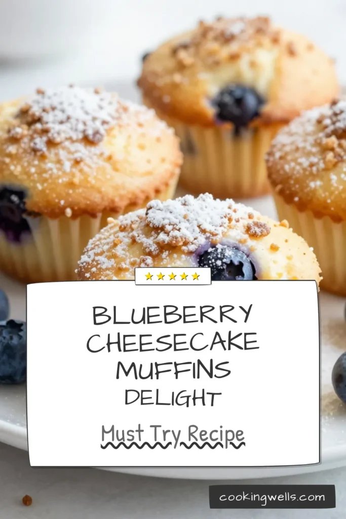 Savor the delightful flavor of blueberry cheesecake muffins with this easy blueberry muffins recipe! These cream cheese muffins blend creamy goodness with fresh blueberries for a healthy muffin recipe perfect for breakfast or a snack. Quick to make and deliciously moist, these muffins are sure to impress. Try them today and elevate your muffin game! Don’t forget to save this recipe for later! #BlueberryCheesecakeMuffins #HealthyMuffinRecipes #EasyBlueberryMuffins #CreamCheeseMuffins