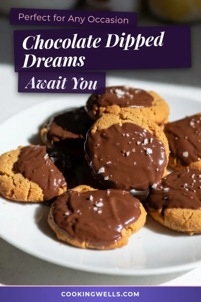 Indulge in these irresistible chocolate dipped peanut butter cookies! This easy peanut butter cookie recipe is perfect for satisfying your sweet tooth and requires no flour, making it a delightful treat for every occasion. With creamy peanut butter and rich chocolate, these homemade chocolate cookies are a must-try. Elevate your dessert game with this quick and delicious peanut butter dessert recipe! Save this recipe now! #ChocolateDippedCookies #PeanutButterCookies #DessertRecipes #BakingIdeas