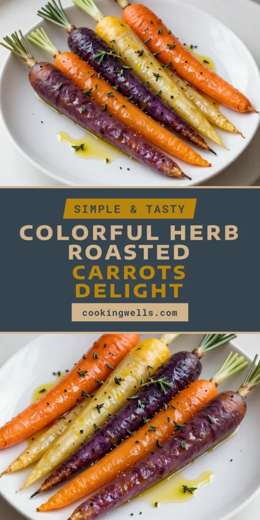 Discover the vibrant delight of Herb Roasted Rainbow Carrots, a must-try rainbow carrots recipe! This roasted vegetable side dish is not only beautifully colorful but also packed with flavor, perfect for any meal. Enjoy these healthy carrot recipes that complement Mediterranean vegetable dishes effortlessly. Elevate your dining experience today with this easy recipe! Save and share for later! #RainbowCarrots #RoastedVegetables #HealthyEating #MediterraneanCuisine