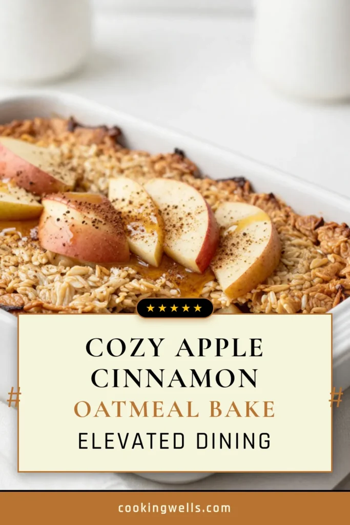 Looking for a delicious way to start your day? Try this Apple Cinnamon Oatmeal Bake! A fantastic option among healthy oatmeal recipes, this baked oatmeal with apples is both easy and satisfying. Perfect for a vegan breakfast, this oatmeal bake recipe blends oats, apples, and warm spices into a comforting dish. Ready in just 45 minutes, it’s a must-try for busy mornings. Save this recipe for your next breakfast! #HealthyEating #VeganRecipes #BreakfastIdeas #OatmealBake