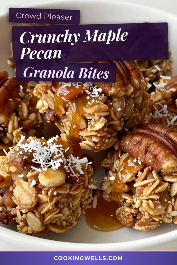 Try this delicious Maple Pecan Granola recipe for homemade granola clusters that are perfect for healthy granola snacks! This easy granola recipe is gluten-free and packed with oats, pecans, and coconut, making it a nutritious choice for breakfast or a quick snack. Just mix, bake, and enjoy! Save this recipe for a tasty treat that you'll want to make again and again. #GranolaRecipe #HealthySnacks #GlutenFree #HomemadeGranola