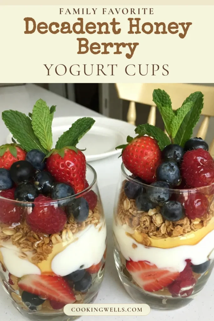 Indulge in this delicious honey berry parfait recipe! Perfect for a healthy breakfast, these Greek yogurt parfaits combine creamy yogurt, sweet honey, and mixed berry parfaits for a delightful treat. In just 10 minutes, you can layer these easy breakfast parfaits with granola for crunch and mint leaves for freshness. Get ready to impress with this nutritious dessert everyone will love! Try it now and save! #HealthyYogurtDesserts #BreakfastIdeas #BerryParfaits #EasyRecipes