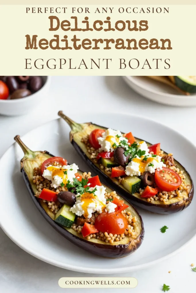 Discover the deliciousness of Mediterranean stuffed eggplant with this easy quinoa stuffed eggplant recipe. Perfect for anyone looking for healthy eggplant recipes, this vegetarian Mediterranean dish is packed with flavor and nutrients! Enjoy baked stuffed eggplant topped with feta, featuring hearty ingredients like bell peppers, zucchini, and olives. Save this recipe for a nutritious meal that's sure to impress! #MediterraneanRecipes #HealthyEating #VegetarianRecipes #EggplantLove