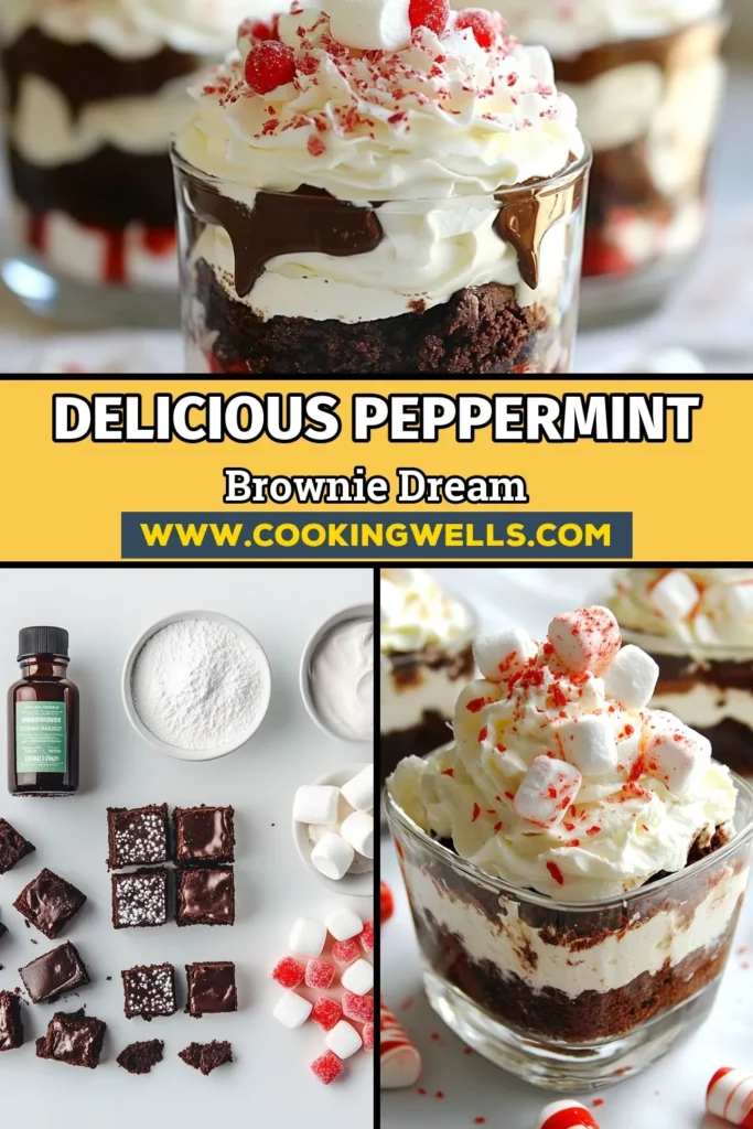 Indulge in the festive flavors of this peppermint brownie trifle! This easy trifle recipe layers rich peppermint brownies, fluffy whipped cream, and a decadent chocolate ganache recipe, all topped with crushed peppermint candies for a perfect holiday dessert idea. Impress your guests with this stunning layered dessert recipe that’s sure to delight. Save this recipe for your next celebration! #PeppermintBrownieTrifle #HolidayDesserts #LayeredDesserts #EasyTrifleRecipe