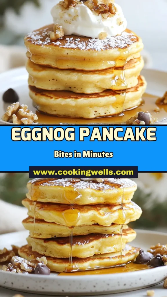 Delight in these easy eggnog pancake bites, the perfect holiday pancake recipe for your festive brunch. With flavors of cinnamon and nutmeg, these mini treats are ideal for Christmas breakfast ideas that will impress your family. Whip them up in just 20 minutes and enjoy with maple syrup and whipped cream. Don't miss out on this festive delight—save this recipe for your joyful celebrations! #EggnogPancakeBites #EasyPancakeRecipe #HolidayBrunch #ChristmasBreakfastIdeas