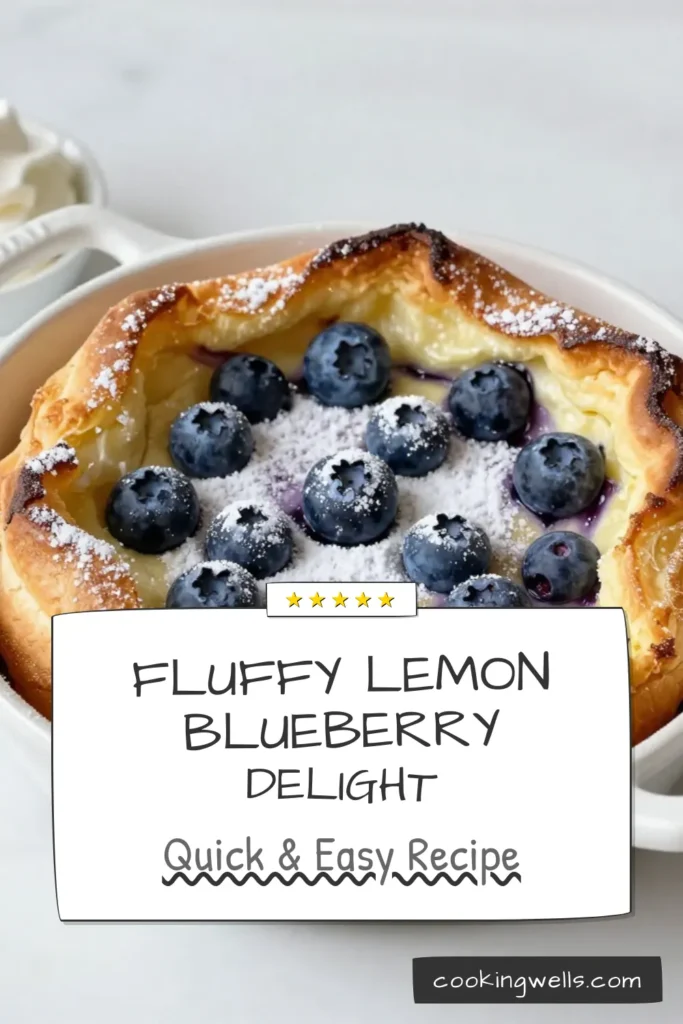 Indulge in a delightful Lemon Blueberry Dutch Baby that’s perfect for your breakfast table! This easy Dutch baby recipe features fluffy Dutch baby pancakes made with fresh blueberries and zesty lemon juice, all baked to perfection in the oven. Ideal for a quick lemon blueberry breakfast, this oven-baked pancake recipe will impress family and friends. Try it today and elevate your breakfast game! Save this recipe for later! #DutchBaby #Pancakes #BreakfastRecipes #LemonBlueberry