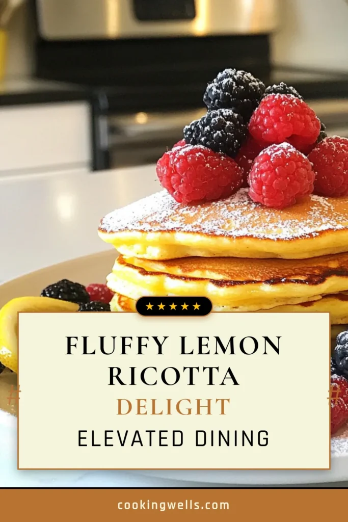 Indulge in these delicious Lemon Ricotta Pancakes, the perfect start to your day! Fluffy ricotta pancakes are a delightful twist on the classic homemade pancake recipe. Infused with refreshing lemon zest, these easy pancake recipes will have your taste buds dancing. Perfect for a brunch or a cozy breakfast, you won’t want to miss this treat. Save this recipe to enjoy a lemon zest breakfast you’ll love! #LemonRicottaPancakes #FluffyRicottaPancakes #EasyPancakeRecipe #BreakfastDelight