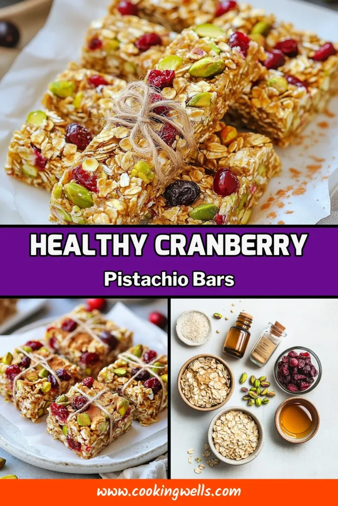 Looking for a deliciously healthy snack? Try these Cranberry Pistachio Energy Bars! This easy no-bake energy bars recipe features rolled oats, almond butter, and the perfect blend of sweet cranberries and crunchy pistachios. Enjoy homemade energy snacks that are simple to prepare and great for on-the-go. Save this recipe for a nutritious boost any time! #HealthySnacks #NoBakeEnergyBars #CranberryPistachio #HomemadeEnergyBars