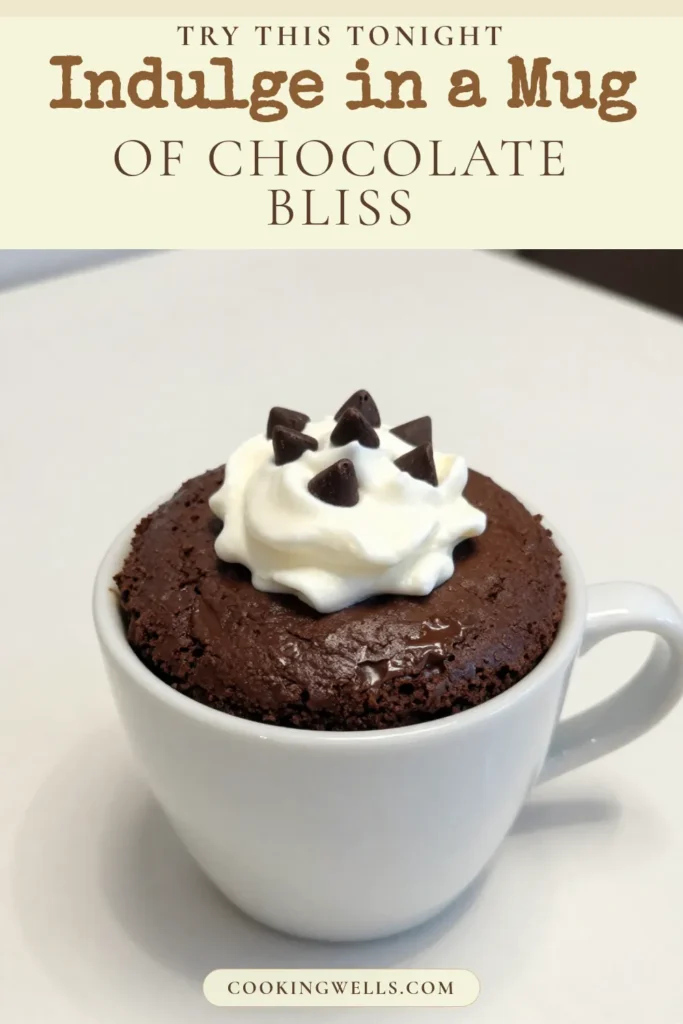 Indulge in our delicious chocolate fudge mug cake, a quick and easy mug cake recipe perfect for satisfying your sweet tooth in minutes! This decadent chocolate cake is made in the microwave, making it the ultimate quick dessert recipe. With simple ingredients and just a few steps, you can enjoy this rich treat any time you crave chocolate. Try it today and save your favorite mug cake recipes! #MugCake #DessertInAMug #ChocolateLover #QuickDesserts